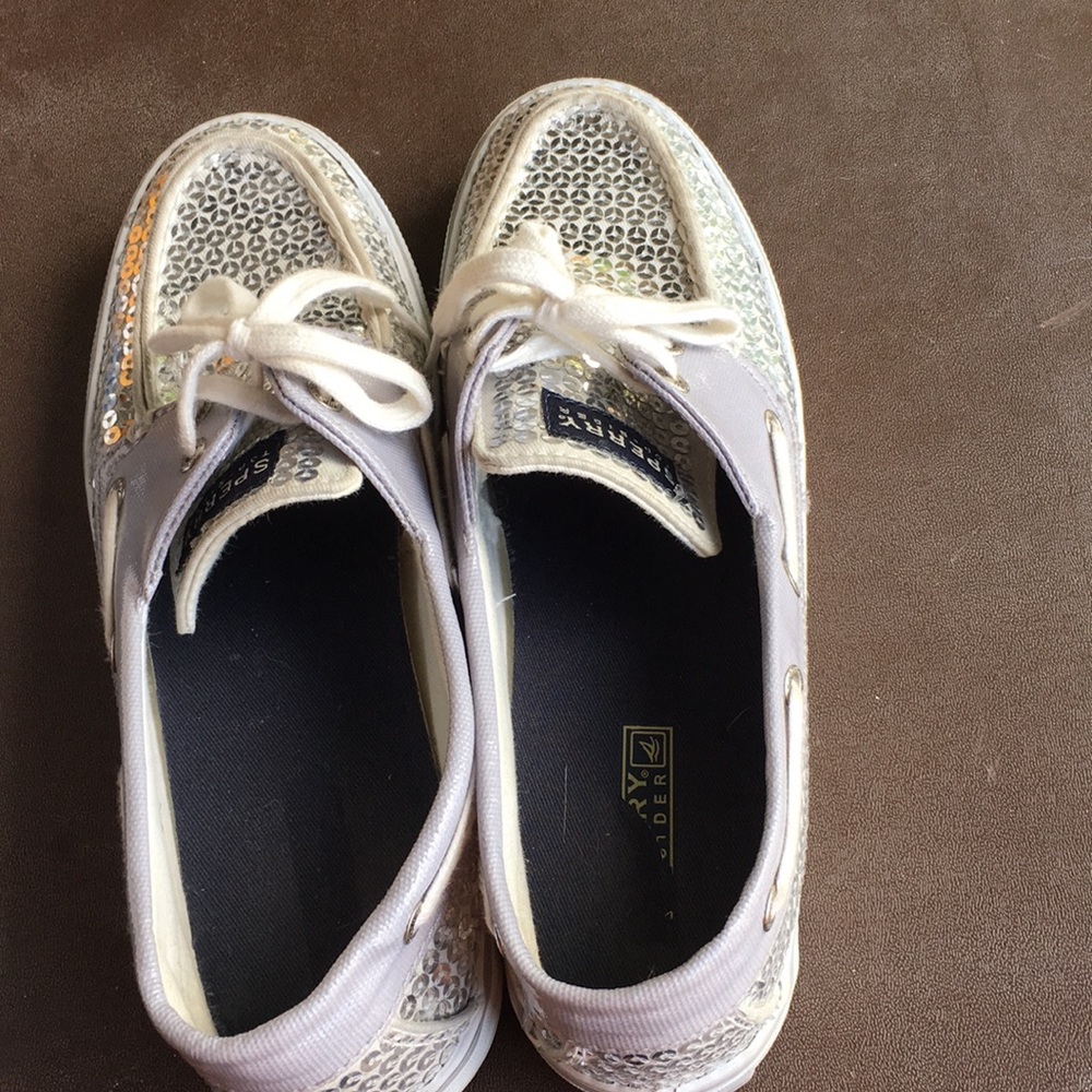 Sperry Top-sider shoes. Size 7 with silver sequins